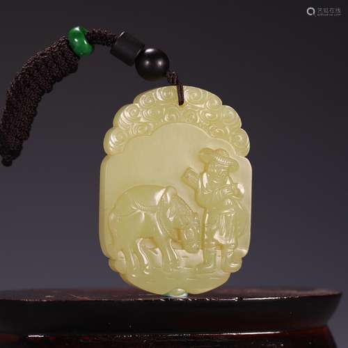 Hetian topaz relief in the narrative poem text, brand, size:...