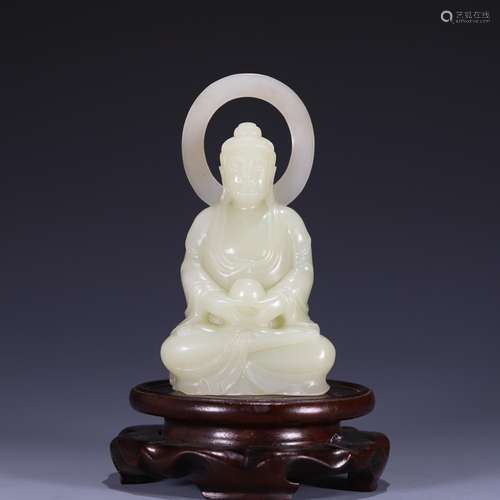 Hetian jade Buddha Buddha sitting like, size: 12.8 * * * * 7...