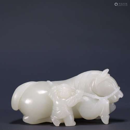 Hetian jade horse the conference semifinals9.3 cm long, 3.9 ...