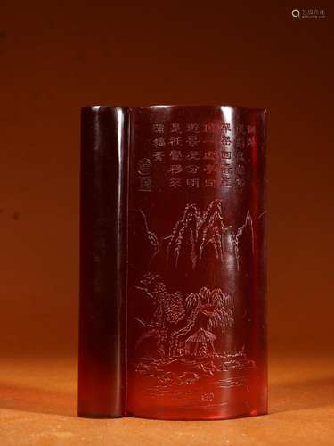 coloured glaze landscape pattern arm is put asideSize: 8.7 *...