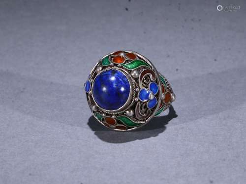 Mana burn back: embedded lapis ringSize: inner diameter 1.8 ...