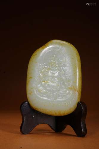 hetian jade seed is the god of wealthSize: 8 * 10.6 * 2.2 cm...