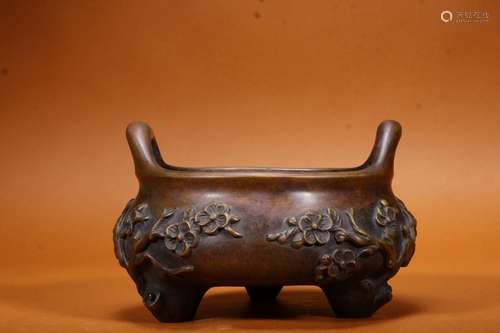 The plum blossom WenXiangLu reflux: copperSize: 16.5 * 11 cm...