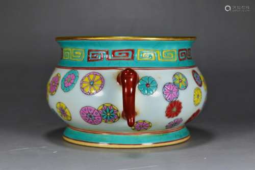 enamel ball flower incense burner9 cm diameter of 18 cm tall