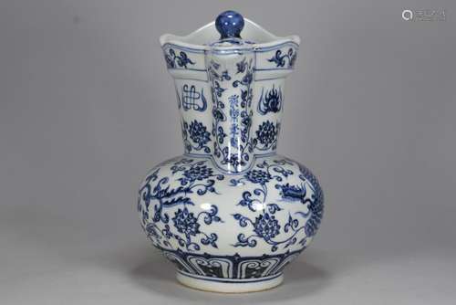 Blue and white lotus flower grain mitral pot of unit price21...