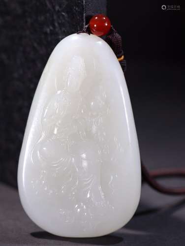 Hetian jade seed makings stone carved guanyin jade pieces.Sp...