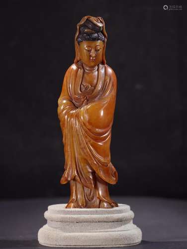 Shou field-yellow stone avalokitesvara furnishing articles.S...