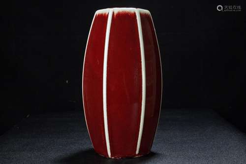 Foreign exchange earning, fine porcelain red glaze, the six-...