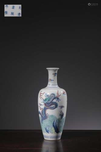 "" blue and white porcelain dou color dragon scree...