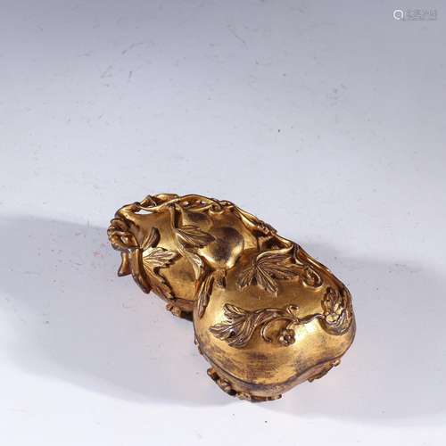 Copper and gold many children f gourd shape boxSpecification...