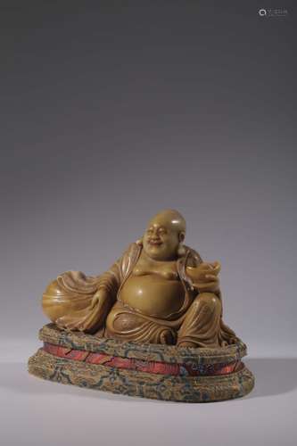 "Open" wei shou field-yellow stone maitreya furnis...