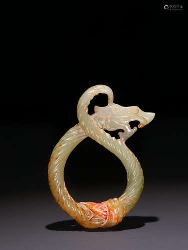 Old hotan jade dragon grain accessories.Specification: 6.5 *...