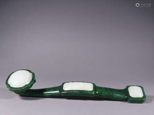 Hetian jade jade set hotan white sanduo ruyi furnishing arti...