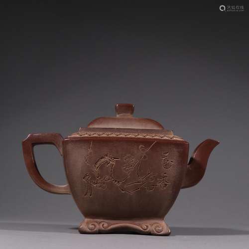 Violet arenaceous plum flower grain teapot.Specification: 20...