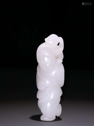 Hetian jade seed expects the lad spirit monkey carvings.Spec...