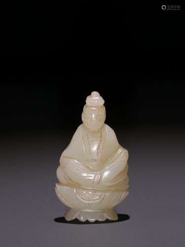 Hetian jade figure carvings.Specification: high 5 cm wide an...