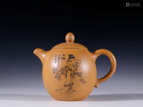 Old purple xi shi teapotSpecification: high 10.1 12.4 4.7 cm...