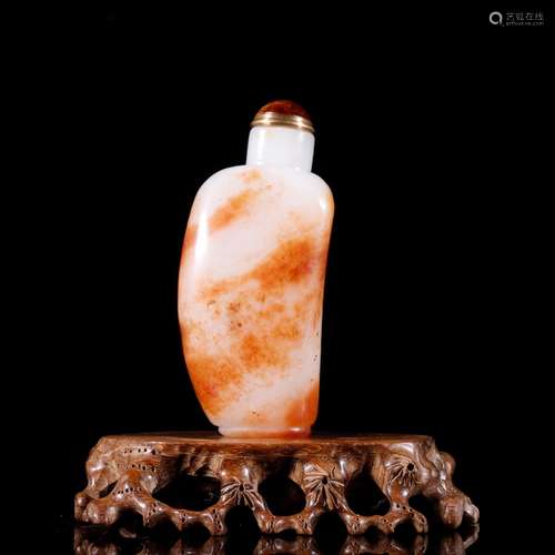 Hetian jade stone snuff bottlesSpecification: high 11 wide 4...