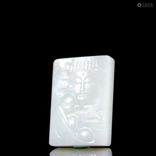 Hetian jade enlightenment jade Buddha cardSpecification: hig...