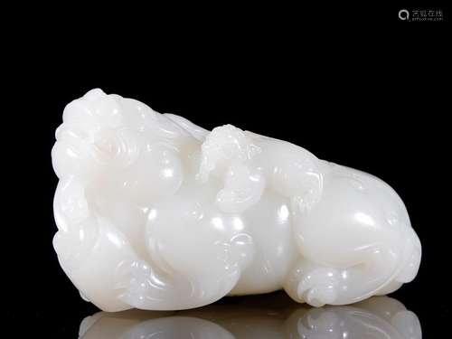 Hetian jade lash the mythical wild animal furnishing article...