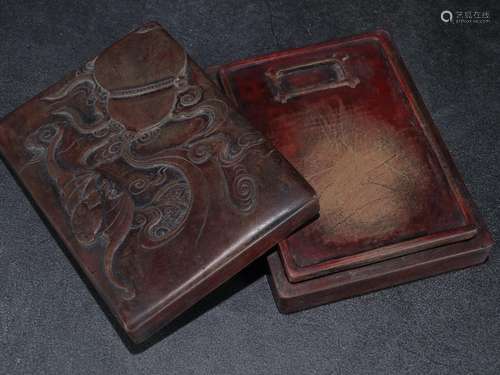 Vermilion patina inkstone in front coverSpecification: high ...