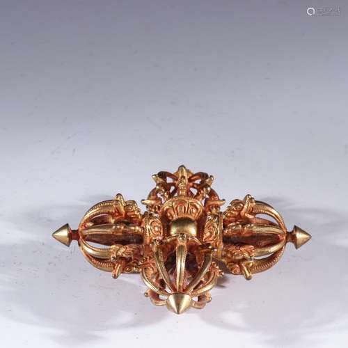 The Tibet copper and gold dorjeHigh specification: 4 cm diam...