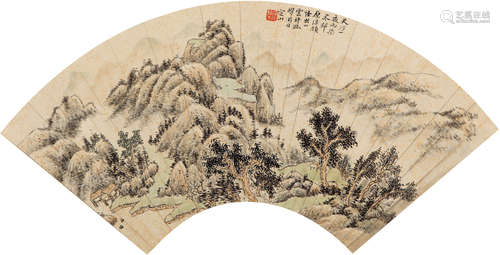 陈蝶野（1897-1987）国画扇面 近代 纸本镜心 一张