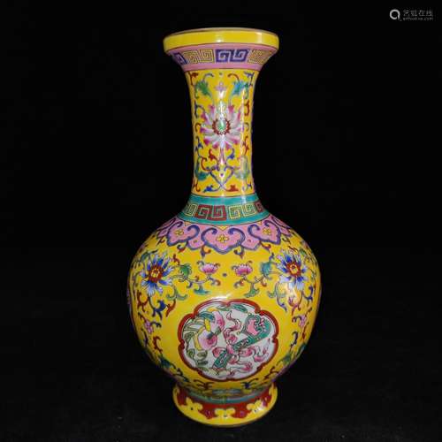 , famille rose medallion ruyi bottle, can only sell