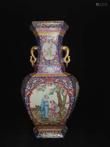 The colour like the eight immortals, colored enamel medallio...