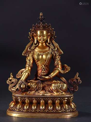 Copper and gold guanyin statues.Specification: high 16 cm lo...