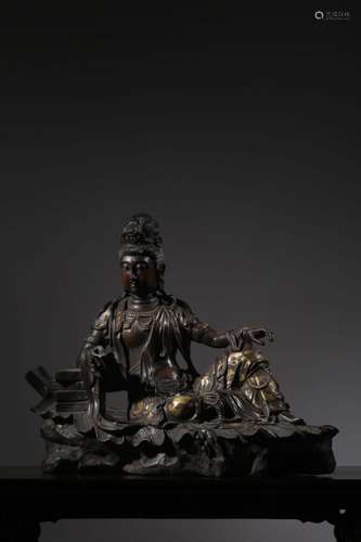 Copper guanyin furnishing articlesSize: 58 cm long, 25.3 cm ...