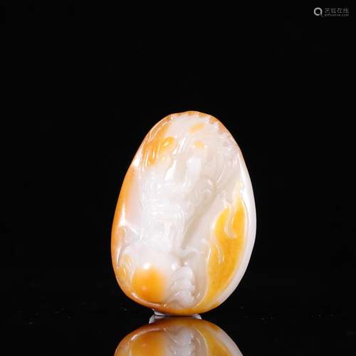 Hetian jade seed expects the original stone auspicious drago...