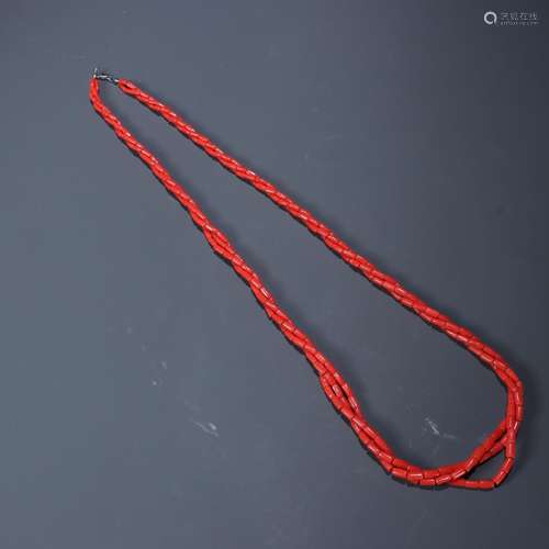 Old coral hemp pattern necklaceSpecification: bead diameter ...