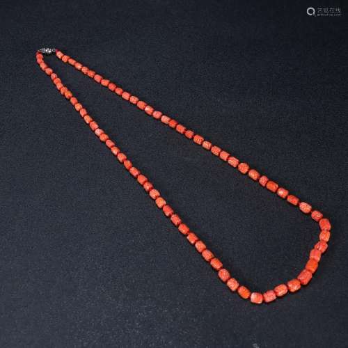 Old coral satisfied grain necklaceSpecification: bead diamet...