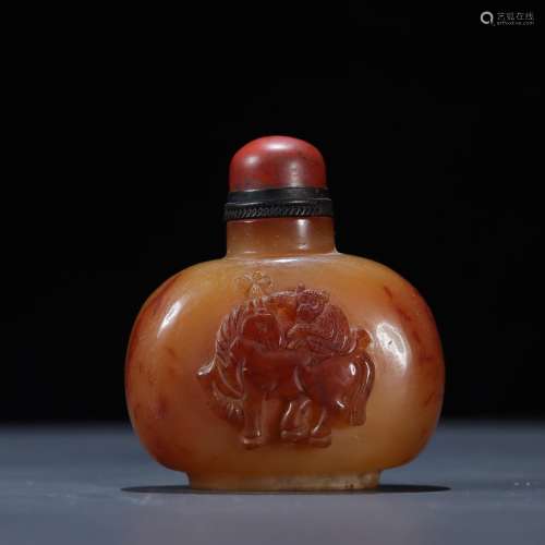 Old agate seal hou snuff bottle at onceSpecification: high g...