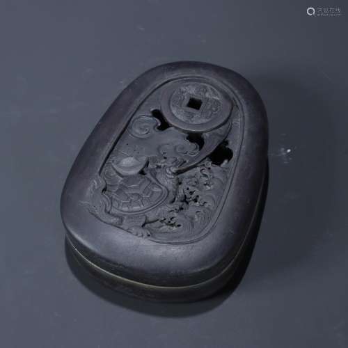 Old end cover inkstone stone kylin grainSpecification: long,...