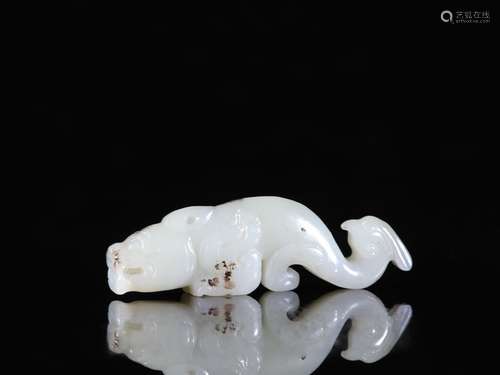 Hetian jade beast to a birdSpecification: long and 7.5 1.4 2...