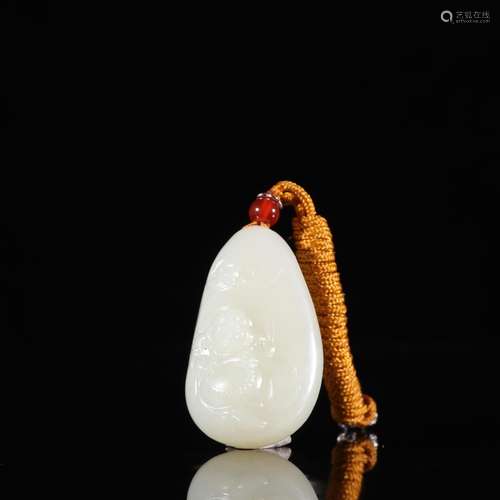 Hetian jade seed makings maitreya the original stone pendant...