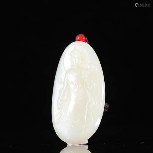 Hetian jade guanyin pendantSpecification: high 6 wide 3.2 0....