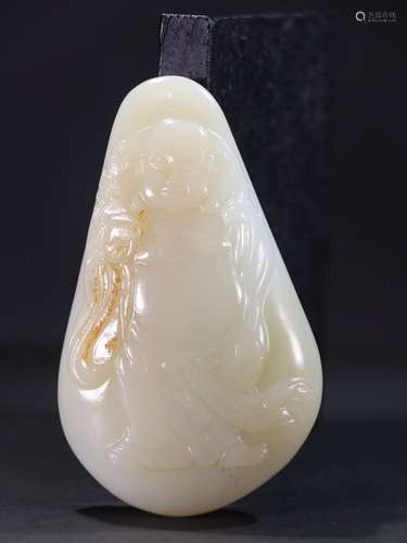 Hetian jade seed expects the original stone maitreya laughin...