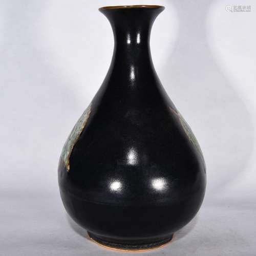 Ji kiln tree leaf veins jade okho spring bottle, 25.5 x 18 c...