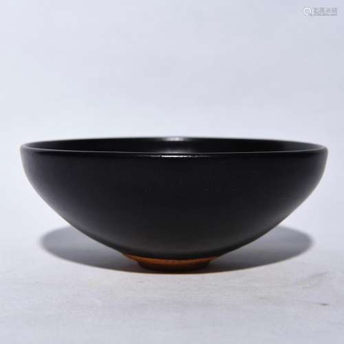 Ji kiln tree leaf veins bowl, 6 x 15 cm,