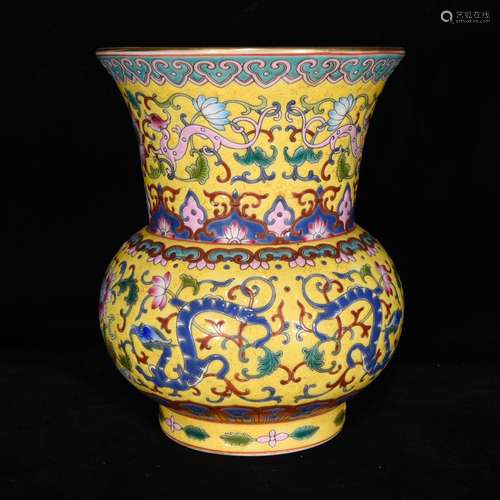 Enamel colors branch grain flower vase with flowers, 16.5 x ...