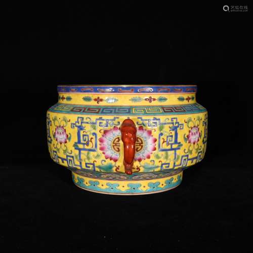 Colored enamel flower grain ears furnace, 13 x 25 cm,