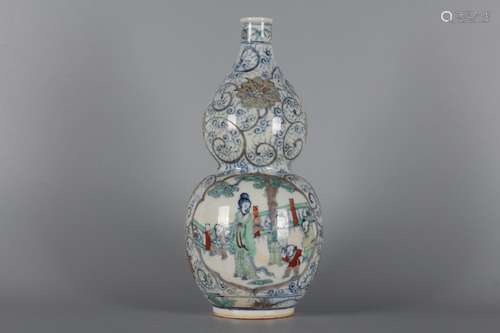 Theemperorfigure gourd bottle - stories of blue and white co...