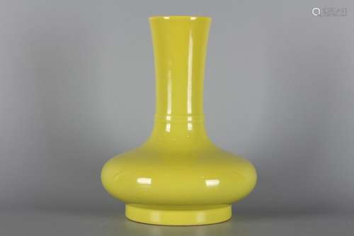 : yellow glaze the flaskHeight 22 cm, 7 cm diameter, belly s...