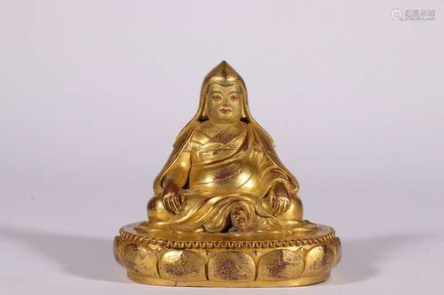 : bronze figure of Buddha of fine gold tsongkhapaSize: 14 hi...