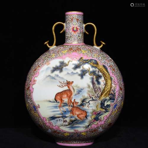 pastel gold deer figure flat bottles32.5 diameter of 24This ...