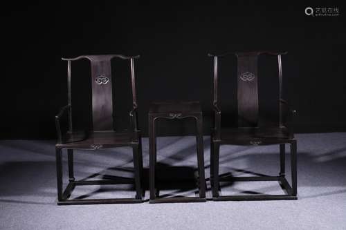 : rosewood ruyi yuntou officer with supporting mud cap chair...