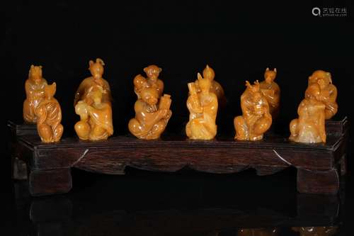 field-yellow stone zodiac furnishing articlesSize: 9 cm high...